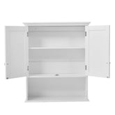 White Wall Mount Bathroom Cabinet w/ Storage Shelf